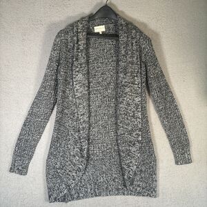 Bobbie Brooks Sweater Size S Grey Knit Open Cowl Neck Long Thigh Length Cozycore